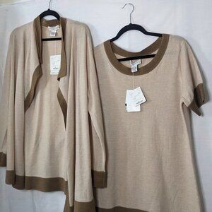 Doncaster 93% Wool Women's Sweater Set Size LM